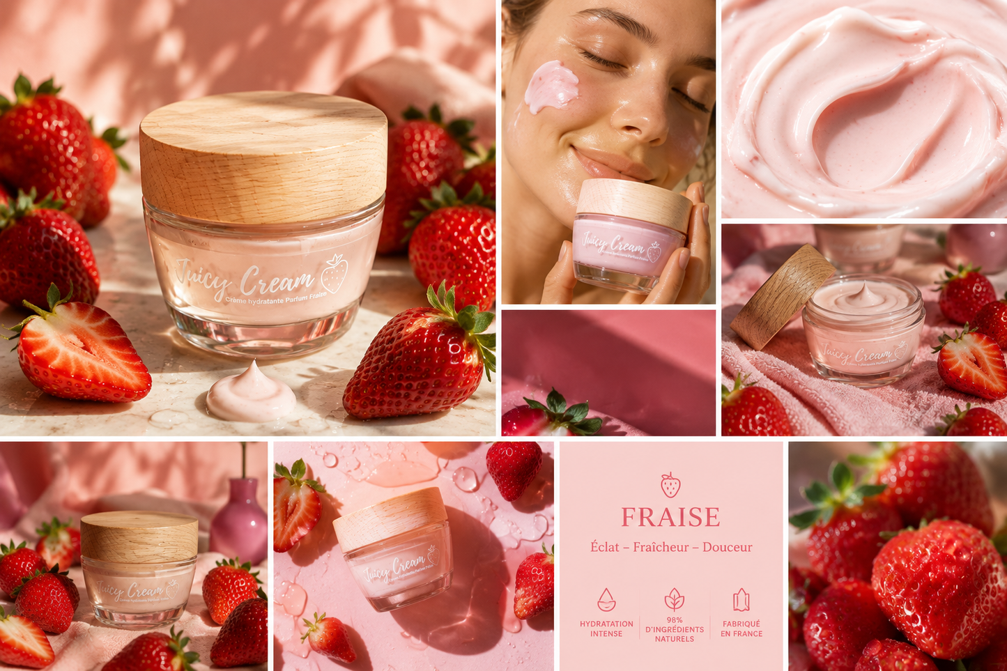 Juicy Cream – Crème Hydratante Visage Fraise – 50 ml